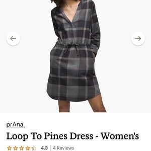 Prana Black and Gray Plaid Dress